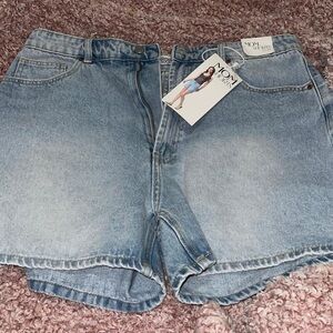 Elegant Moments Light Blue Jean Shorts